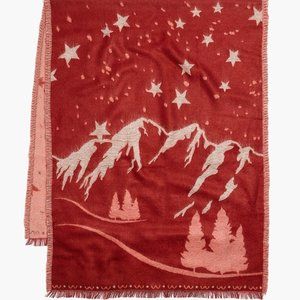 NWT Madewell Starscape Scarf Wrap Red Mountains Jacquard